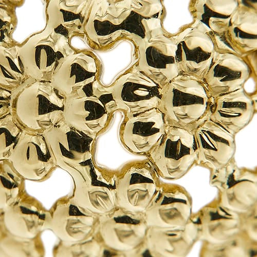 57 Bague bandeau à fleurs en or jaune 58 Facettes 40828