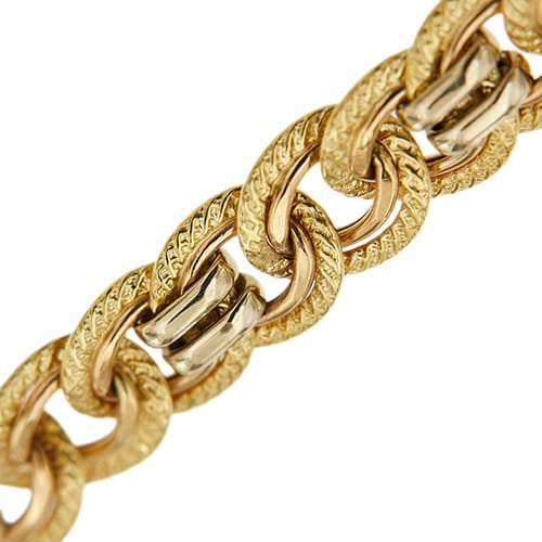 Bracelet unisexe maille gourmette en trois ors 58 Facettes 36016