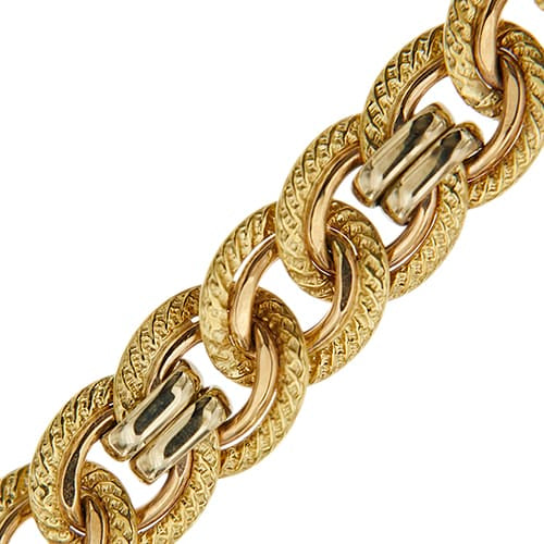 Bracelet unisexe maille gourmette en trois ors 58 Facettes 36016