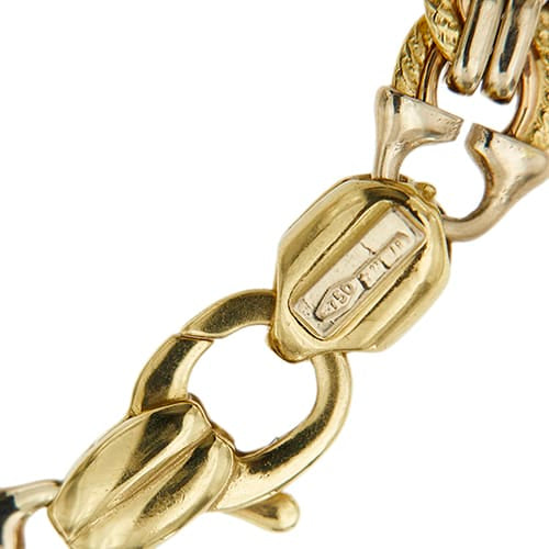 Bracelet unisexe maille gourmette en trois ors 58 Facettes 36016