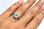 Bague 53 Bague en or blanc 18k avec tourmaline Paraíba et diamants 58 Facettes ANELLO PARAIBA PEAR