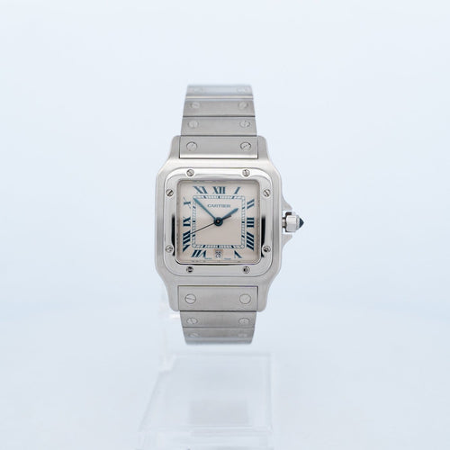 Montre Cartier Santos Galbée - Montre LM en acier 58 Facettes 545