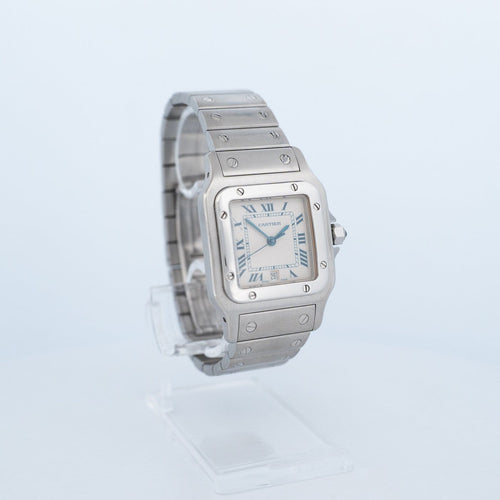 Montre Cartier Santos Galbée - Montre LM en acier 58 Facettes 545