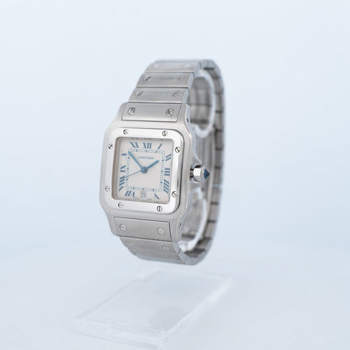 Montre Cartier Santos Galbée - Montre LM en acier 58 Facettes 545