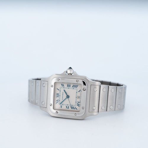 Montre Cartier Santos Galbée - Montre LM en acier 58 Facettes 545