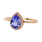 Bague 55 Bague en or jaune 18 ct, tanzanite GFCO et diamants 58 Facettes R010