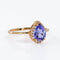 Bague 55 Bague en or jaune 18 ct, tanzanite non chauffée et diamants 58 Facettes R010