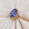 Bague 55 Bague en or jaune 18 ct, tanzanite GFCO et diamants 58 Facettes R010