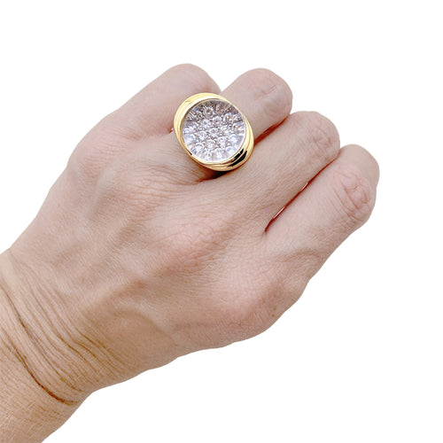 Bague 56 Mauboussin Transparence - Bague en or jaune, diamants et cristal de roche 58 Facettes 35865