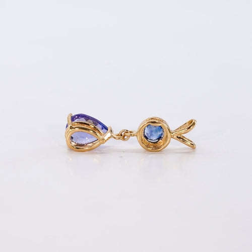 Pendentif Pendentif en or jaune 14 ct avec saphir, diamants et tanzanite 58 Facettes P0011