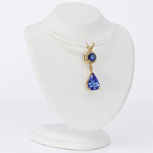 Pendentif Pendentif en or jaune 14 ct, tanzanite, saphir et diamants 58 Facettes P0011