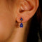 Boucles d'oreilles en or jaune 14 ct, tanzanites certifiées et saphirs 58 Facettes E0047
