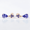 Boucles d'oreilles en or jaune 14 ct, tanzanites certifiées et saphirs 58 Facettes E0047