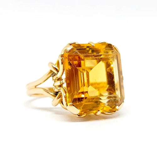 Bague 55 Bague cocktail en or jaune 18 carats sertie d’une citrine 58 Facettes BVP-BAG-0038