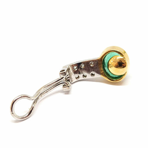 Boucles d'oreilles Boucles d’oreilles vintage en or jaune et blanc 18 carats, émeraudes et diamants 58 Facettes BVP-BDO-0043