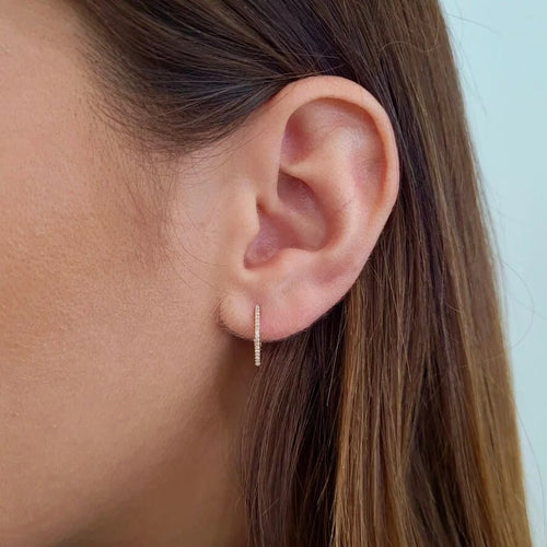 Boucles d'oreilles Boucles d'oreilles créoles ovales en or rose 18 carats et diamants 58 Facettes BVP-BDO-0069
