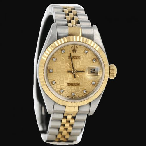 Rolex Lady-Datejust - Montre en or jaune, acier et diamants 58 Facettes MT47978