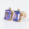 Royal Twilight - Boucles d'oreilles en or jaune 585, tanzanites et diamants 58 Facettes E0048