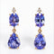 Boucles d'oreilles en or jaune 18 ct, tanzanites certifiées et diamants 58 Facettes E0049