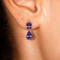 Boucles d'oreilles en or jaune 18 ct, tanzanites certifiées et diamants 58 Facettes E0049