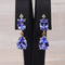 Boucles d'oreilles en or jaune 18 ct, tanzanites certifiées et diamants 58 Facettes E0049
