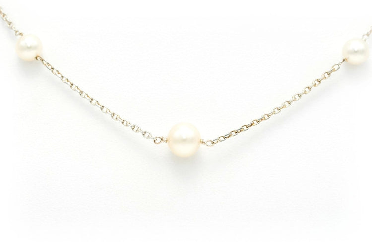 Collier Art Déco - Collier en or blanc 18 carats et perles 58 Facettes 22172