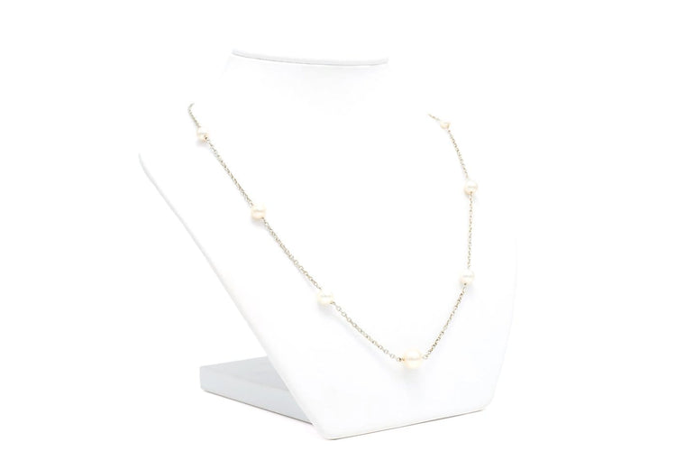 Art Déco - Collier en or blanc 18 carats et perles 58 Facettes 22172