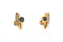 Boucles d'oreilles Boucles d'oreilles contemporaines en or jaune, saphirs et diamants 58 Facettes B914
