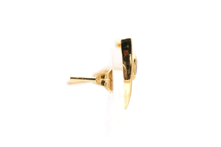 Boucles d'oreilles Boucles d'oreilles contemporaines en or jaune, saphirs et diamants 58 Facettes B914