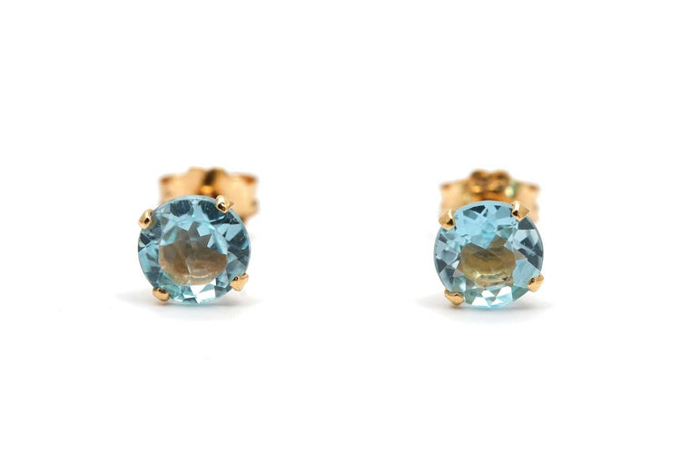 Boucles d'oreilles contemporaines en or jaune 18 carats et topazes 58 Facettes 24009