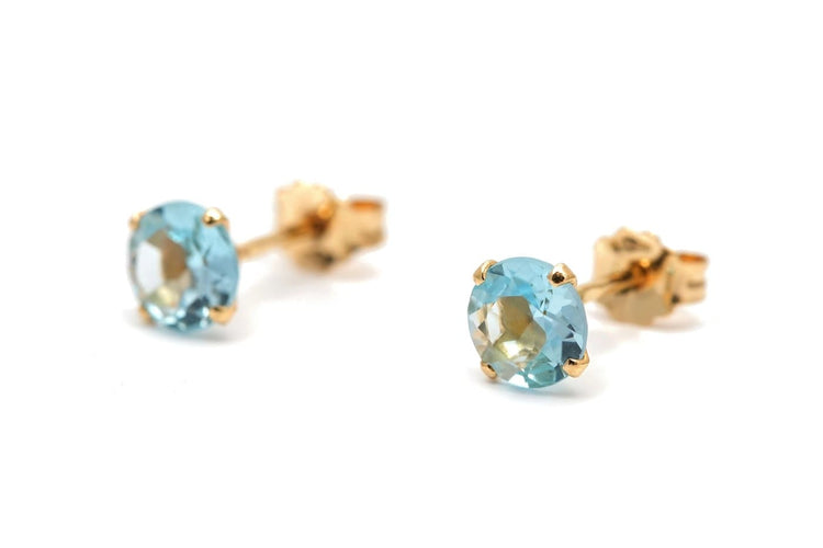 Boucles d'oreilles contemporaines en or jaune 18 carats et topazes 58 Facettes 24009