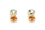Boucles d'oreilles Boucles d'oreilles contemporaines en or jaune 18 carats et topazes 58 Facettes 24009