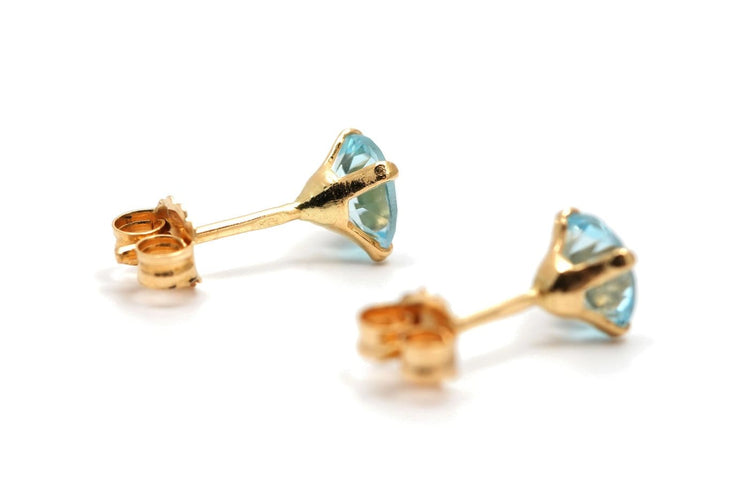 Boucles d'oreilles contemporaines en or jaune 18 carats et topazes 58 Facettes 24009