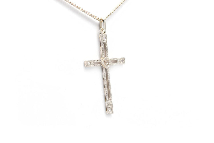 Pendentif Art Déco - Pendentif en or blanc 18 carats et diamants 58 Facettes B915