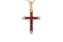 Pendentif Pendentif contemporain en or jaune, rubis et diamants 58 Facettes B916