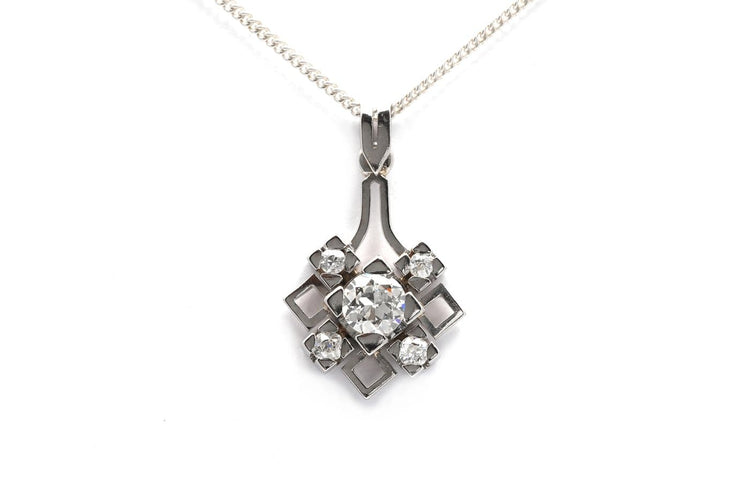 Pendentif Art Déco - Pendentif en platine et diamants taille ancienne 58 Facettes 24021