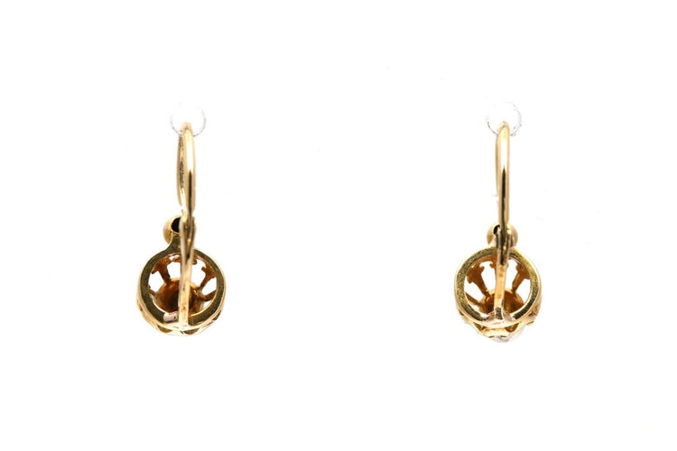 Art Nouveau - Boucles d'oreilles en or jaune 18 carats et perles 58 Facettes 23961