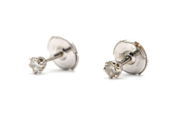 Boucles d'oreilles contemporaines en or blanc et diamants 58 Facettes 23994