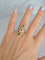 56.5 Bague marquise en or jaune et blanc 18K, émeraudes et diamants 58 Facettes 1796
