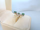 56.5 Bague marquise en or jaune et blanc 18K, émeraudes et diamants 58 Facettes 1796