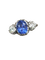 Bague ancienne fin XIXe en platine, saphir et diamants