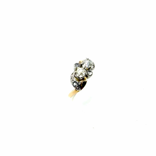 51 Bague toi et moi en platine, or jaune et diamants 58 Facettes Z15B51831