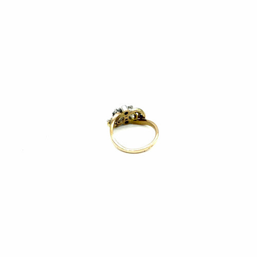 51 Bague toi et moi en platine, or jaune et diamants 58 Facettes Z15B51831