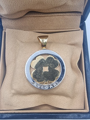 Bvlgari Tondo - Pendentif trèfle en or jaune 18 ct et acier 58 Facettes CV-114