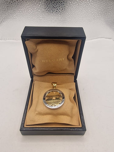 Bvlgari Tondo - Pendentif trèfle en or jaune 18 ct et acier 58 Facettes CV-114