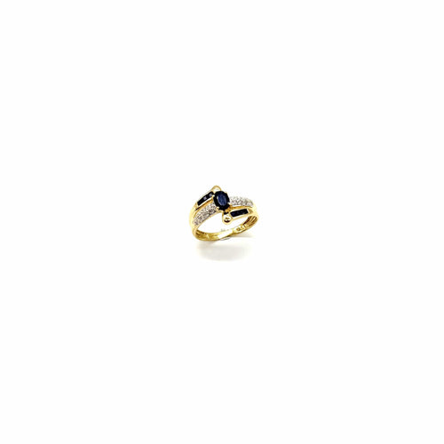 Bague 53 Bague en or jaune, saphirs et diamants 58 Facettes Z15B51848