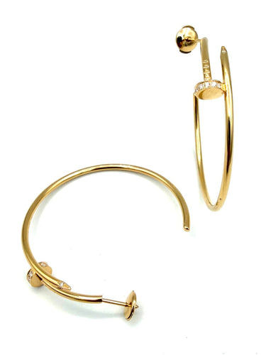 Cartier Juste un Clou - Créoles en or rose et diamants 58 Facettes CARTIER BO