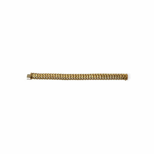 Bracelet maille américaine en or jaune 750 58 Facettes 330102054