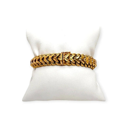 Bracelet maille américaine en or jaune 750 58 Facettes 330102054