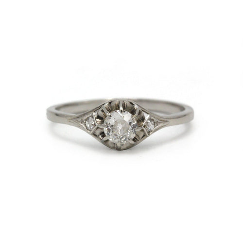 54 Solitaire Art déco - Bague en platine et diamants 58 Facettes 260225R